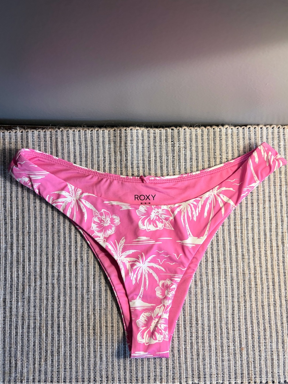 Roxy PT Beach Classics Tanga - Shocking Pink Hello Aloha Bikini Bottoms